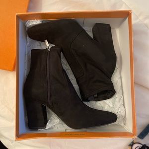 faux suede ankle booties